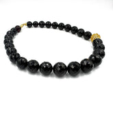 Cherry Amber Faceted Round Beads Necklace 14K Gold Plated
